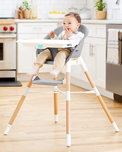Image of Skip Hop Baby High Chair 4 in 1 Convertible High Chair, EON, Grey /White