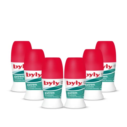 BYLY - Desodorante Roll-On Extrem Frescor Plus - Desodorante Antitranspirante - 96H - PACK de 6 Unidades