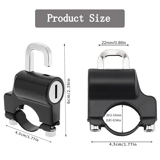Pitrukrupa Enterprise Metal Universal Motorcycle Helmet Lock for Bike Handle Â– Anti-Theft Fixed Security Lock with 2 Keys Â– Multi-Function Electric Helmet Lock for Bicycles, Scooters & Motorcycles - Image 2 thumbnail