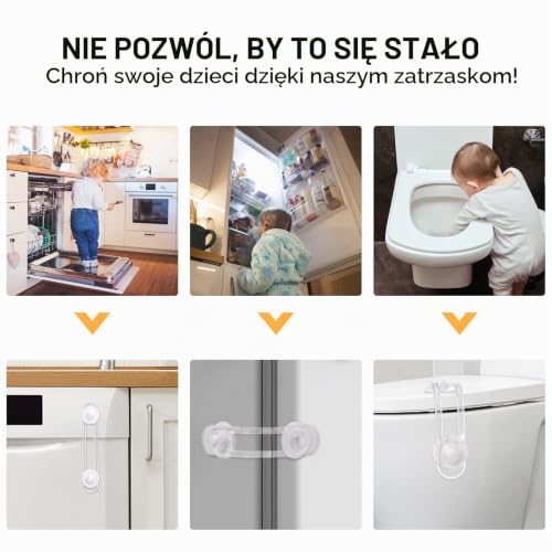 Vinabo Blok Szafki dla niemowląt, blokada drzwi szafy na okno 4k bezpieczne dla niemowląt, zamki zabezpieczające do aplikacji z szufladami, Fridge, bezpieczna ochrona w domu (4+8 sztuk)
