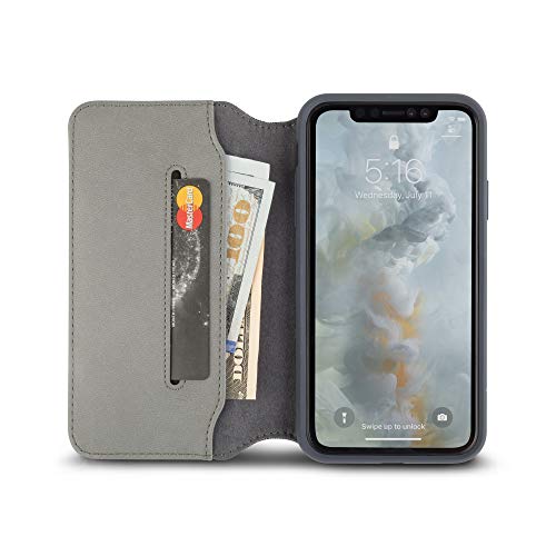 Moshi Overture For Iphone Xs Max Case 6.5-Inch, Vegan Leather, Wallet Phone Cover For Iphone Xs Max, Herringbone Gray #TOP1