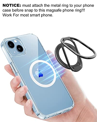 Magnetic Phone Ring Magnetic Phone Grip Phone Stand Magnetic Phone Ring Holder Finger Kickstand, Adjustable Kickstand For Iphone 14/13/12 Series(Black/Purple) #TOP4