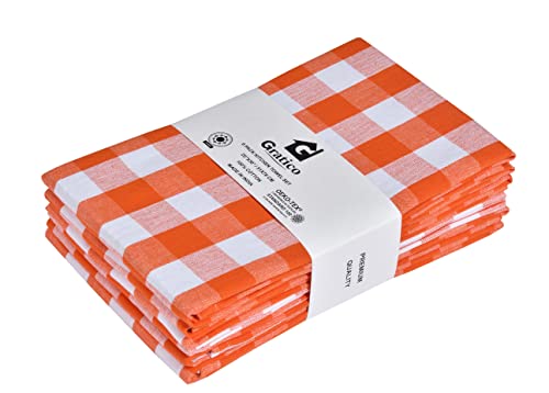 [20"X30", 6 Pack] Premium Kitchen Towels And Dishcloths Sets, Cotton Dish Towels For Kitchen, Orange/White Dish Cloths For Washing Dishes, Hand Towels For Kitchen, Tea Towels & Bar Mops For Kitchen #TOP8