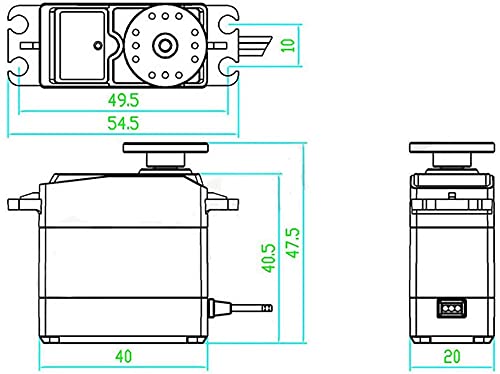 Electrobot 360° Angle MG996R Servo Motor Metal Gear High-Torque Servo Motor for Smart Car Robot Boat RC Helicopter Mechanical arm - Image 4 thumbnail