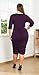 POSESHE Womens Plus Size Deep V Neck Wrap Ruched Waisted Bodycon Dress Purple XX-Large