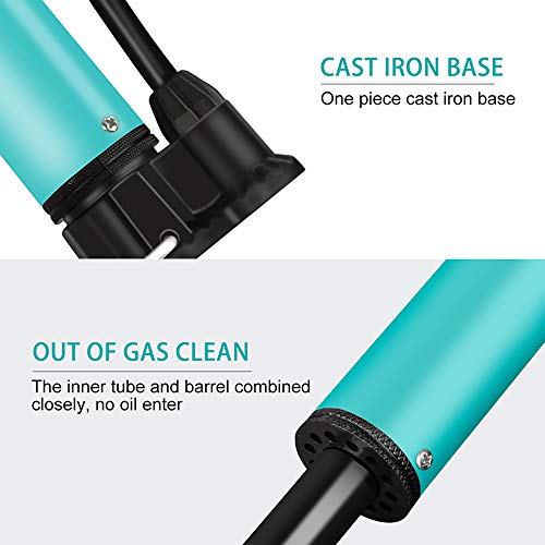 Bomba de Ciclismo, Romacci Bomba de ciclismo turquesa de aço 120 PSI Inflator de ar para estrada MTB