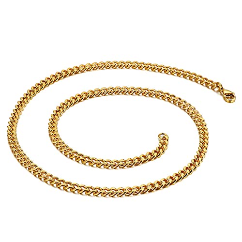 Collier fantaisie or argent en maille gourmette acier inoxydable