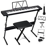 🎹[Inicio fácil con un sonido fuerte] Gracias a las diversas funciones de los teclados domésticos Asmuse y al teclado de reproducción dinámica, es adecuado para que los niños estimulen su interés por la música.Tiene 61 teclas, a diferencia de los mini teclados, este teclado no sólo es adecuado para los principiantes, sino que es más adecuado para los creadores profesionales principiantes.