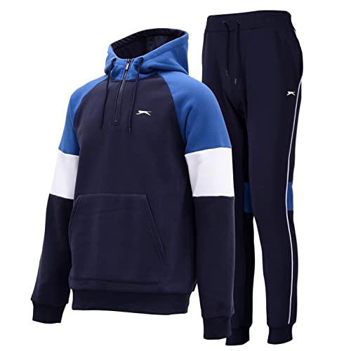 Slazenger Hommes Fleece Tracksuit Ensemble De Survêtement, Bleu Bleu Marine/Royal, XXL Cover