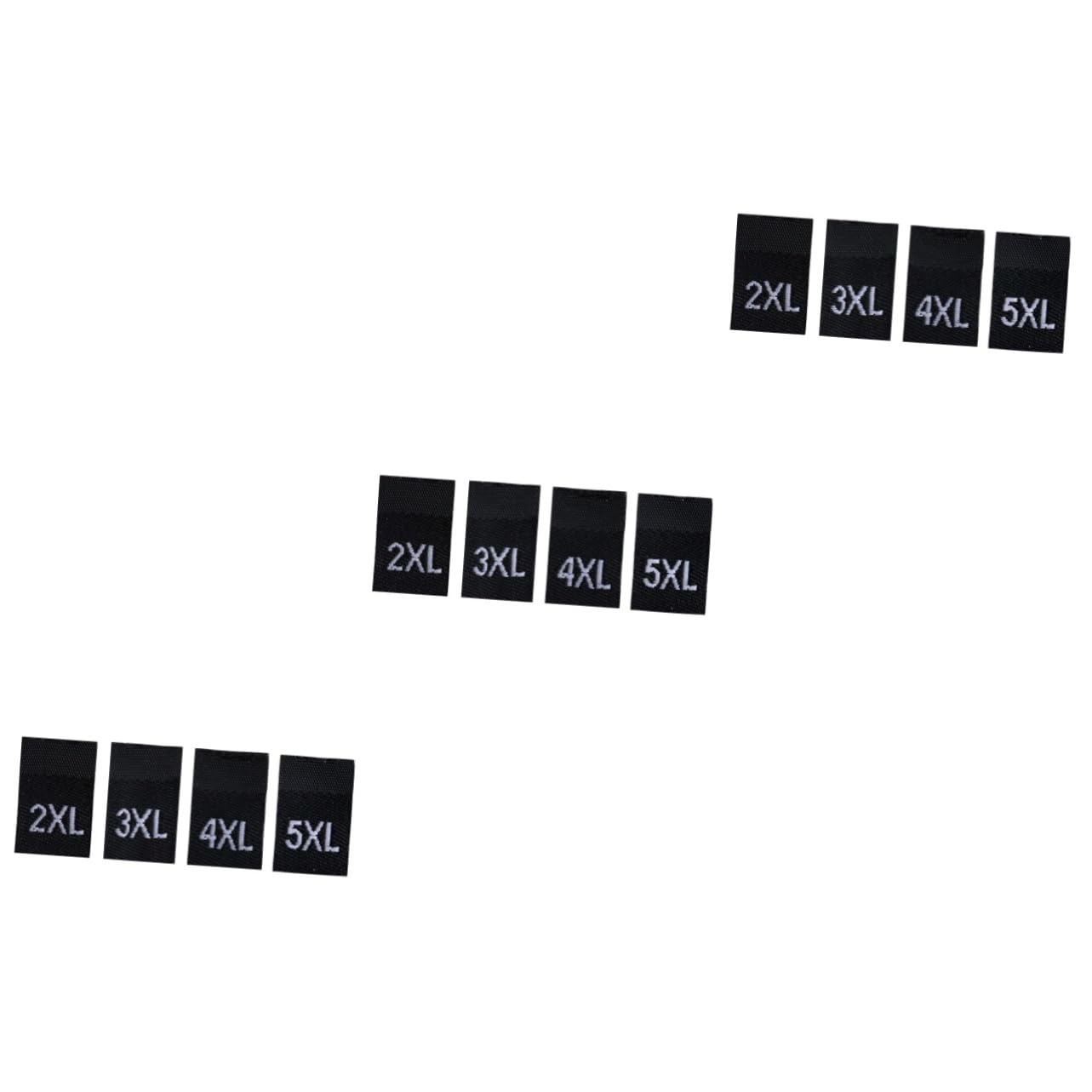 Tofficu 3 Set di Etichette Piegate per Taglie di Abbigliamento Etichette di Taglia Tessute per con di Abbigliamento per Uso Domestico in Negozio Nero 400 Pezzi*3