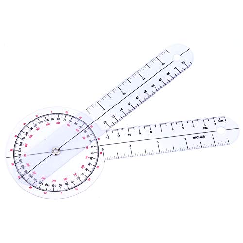 Juego de 5 Reglas de Ángulo 360° con Goniómetro miniatura 7