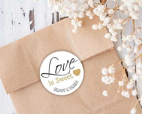Love Is Sweet Enjoy A Treat - Wedding Favor Stickers - Anniversary Stickers - Favor Stickers - Love Is Sweet Labels #TOP1