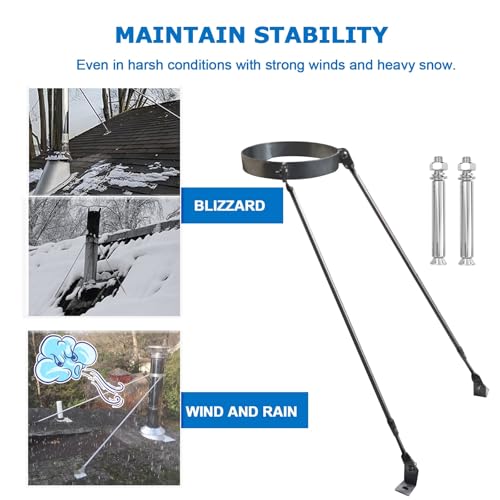 Support tuyau cheminée pour fixation de toit extended robuste