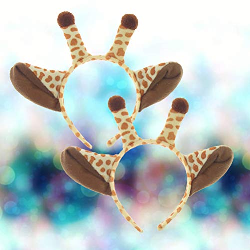 Amosfun 2 peças Faixa de cabeça de girafa Fantasia de animal Faixa de cabelo Acessórios de cabelo pa