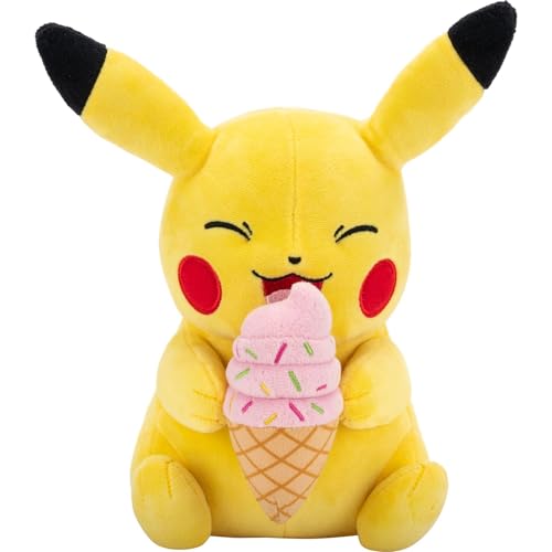 Pokemon Pikachu Plush with Ice Cream - 8-Inch Pikachu Plush with Unique Accessory