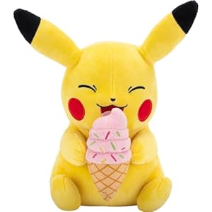 Pokemon Pikachu Plush with Ice Cream – 8-Inch Pikachu Plush with Unique Accessory