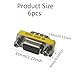 Virello 6Pcs VGA Mini Gender Changer Adapter, 15 Pin Male to Female Coupler for PC, Monitor