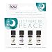 NOW Essential Oils, Let There Be Peace & Quiet Aromatherapy Kit, 4x 10ml Including Lavender Oil, Peppermint Oil, Eucalyptus Oil and Peaceful Sleep Oil Blend