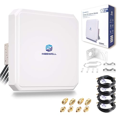 Ultra-Wide Compatibility: Enhance your signal stability with Maswell’s patented 4x4 MIMO cross-polarization design. Covering an expansive frequency range of 600-8000 MHz, it supports 5G NR, WiFi 6E/7, and global LTE standards. Compatible with all global carriers, including Verizon, AT&T, and T-Mobile, as well as EE, Vodafone, O2, and Deutsche Telekom etc., it is the ultimate signal enhancement solution for hotspots, routers, and industrial gateways
