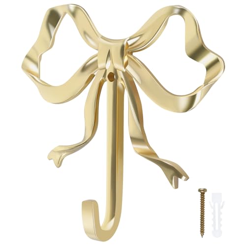 Gancho de lazo decorativo, gancho de toalla dorado, ganchos de sombrero versátiles en forma de nudo, gancho de pared de latón, gancho de toalla de pared para cuarto de baño, dormitorio, albornoz