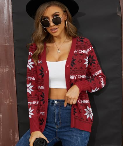 LILBETTER Women's Long Sleeve Button Down V Neck Classic Sweater Knit Cardigan2