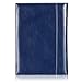 Leather Junior Padfolio for Men & Women with Pen Loop, Italian Calfskin, Business Portfolio Notebook Folder (Antiqued Blue)