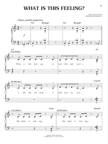 Wicked: A New Musical | Easy Piano Songbook | Broadway Musical Sheet Music for Beginners | 13 Popular Songs for Piano and Voice | Vocal Selections Book for Musical Theater Fans - Image 6