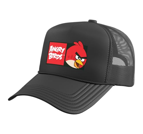 Angry Birds Red Slingshot Trucker Hat with Adjustable Mesh Back, Black