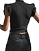 Uincloset Summer Sexy Sleeveless Casual Knitted Crop Top Blouses for Women (Medium, Black)