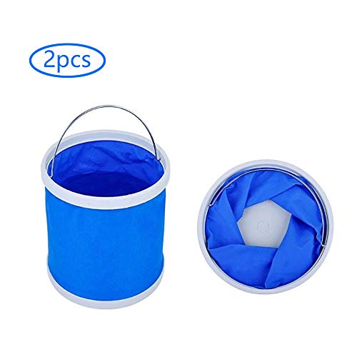 inherited 2 Piezas Cubo Plegable Cubeta de Agua portátil Multiuso, Apto para Acampar, Deportes al Aire Libre, Uso doméstico, Cubo de Agua para Lavado de Autos Capacidad