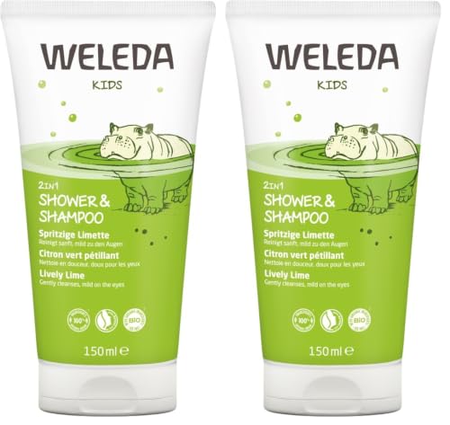 Image of Weleda Lively Lime Kids 2 In 1 Shampoo and Body Wash, 150 ml (Pack of 2)