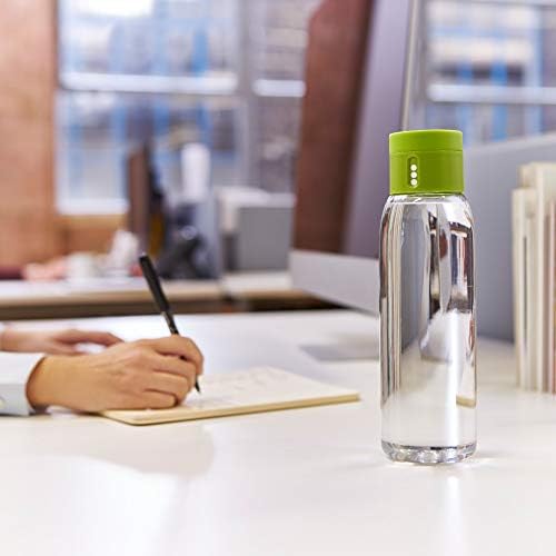 Joseph Joseph Dot Hydration Tracking Water Bottle, Plastic, Green, 24