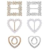 KIRZAX 6 Stück Scarf Ring Clip,Perlenschal Ringschnallen Clips,Broschen für Kleidung, Modischer Metall Kleider Clip für Damenbekleidung,Runde T-Shirt Krawattenringe,Dekorative Kleidungsaccessoires