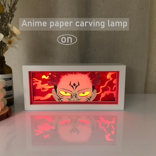 Image of Anime Led Light Box Anime Paper Cut Light Box Handmade RGB Multi Color Manga Shadow Lamp Carving Night Light Table Lamp for Room Decor Anime Gift L-10-U