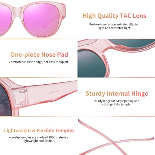 Image of GEGURI Polarized Sunglasses Fit Over Glasses for Men Women, Oversized Square Sun Glasses UV400 Protection Shades