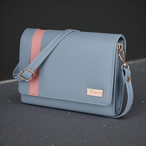 Image of ALSU Women's trendy Sling Bag | handbag | purse | crossbody bag| deattachable straps | adjustable straps |card slots side bag| phone pocket