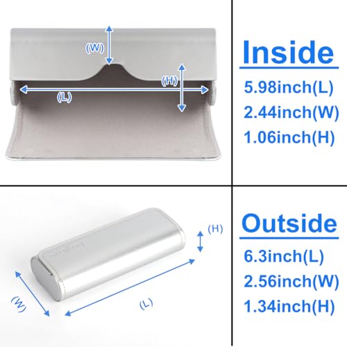 Image of RayLove Hard Shell Glasses Case, Lightweight Leather Eyeglass Case, Travel-Friendly Sunglasses Protector for Men & Women