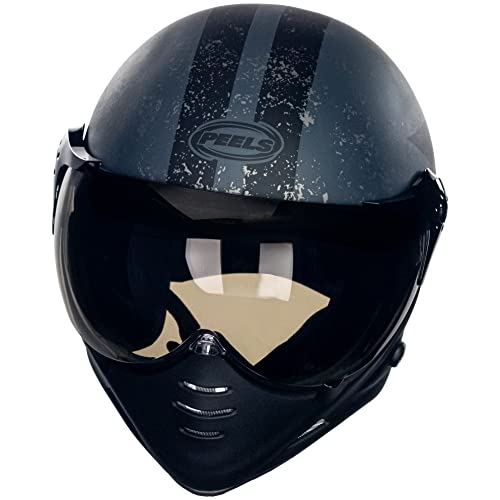 Capacete Aberto Moto Peels F-21 Old Tank Preto Chumbo Fosco/Preto 60