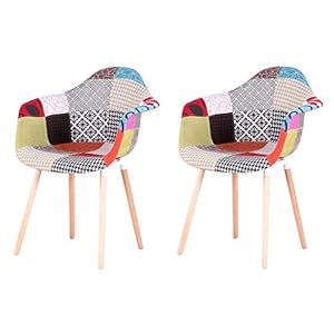GrandCA HOME 2er-Set Patchwork Esszimmerstühle
