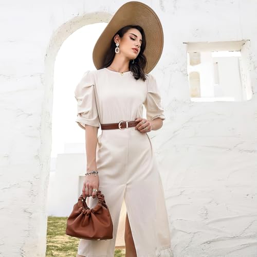 Women Leather Belt, Reversible Belt, Leather Waist Belt for Jeans Dress with D Rotate Buckle2