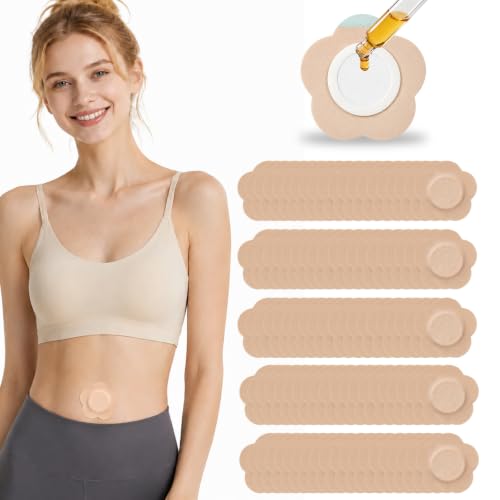 Quuztao 100 Pcs Castor Oil Patches Belly Button, Disposable Caster Oil Patch for Navel Stomach