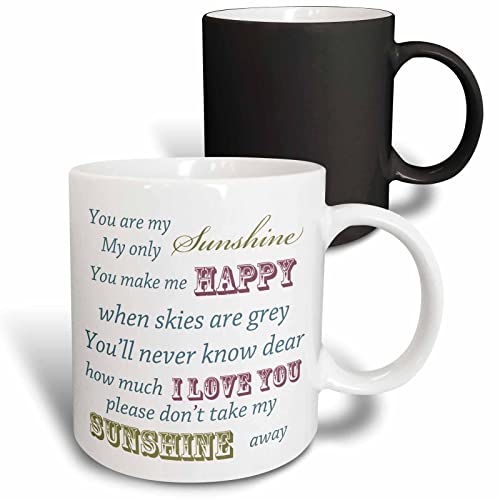 3dRose You are my Sunshine vintage art 11oz Magic Transforming Mug
