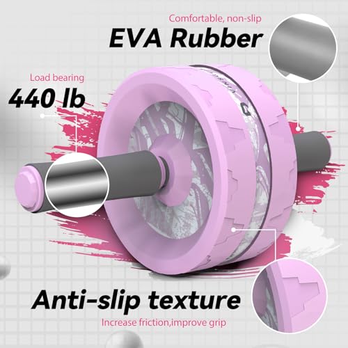 Image of VINSGUIR Ab Roller Wheel, Abs & Core Workout Equipment for Home Gym with Knee Pad Accessories, Abdominal Wheel for Full-body Strength Training