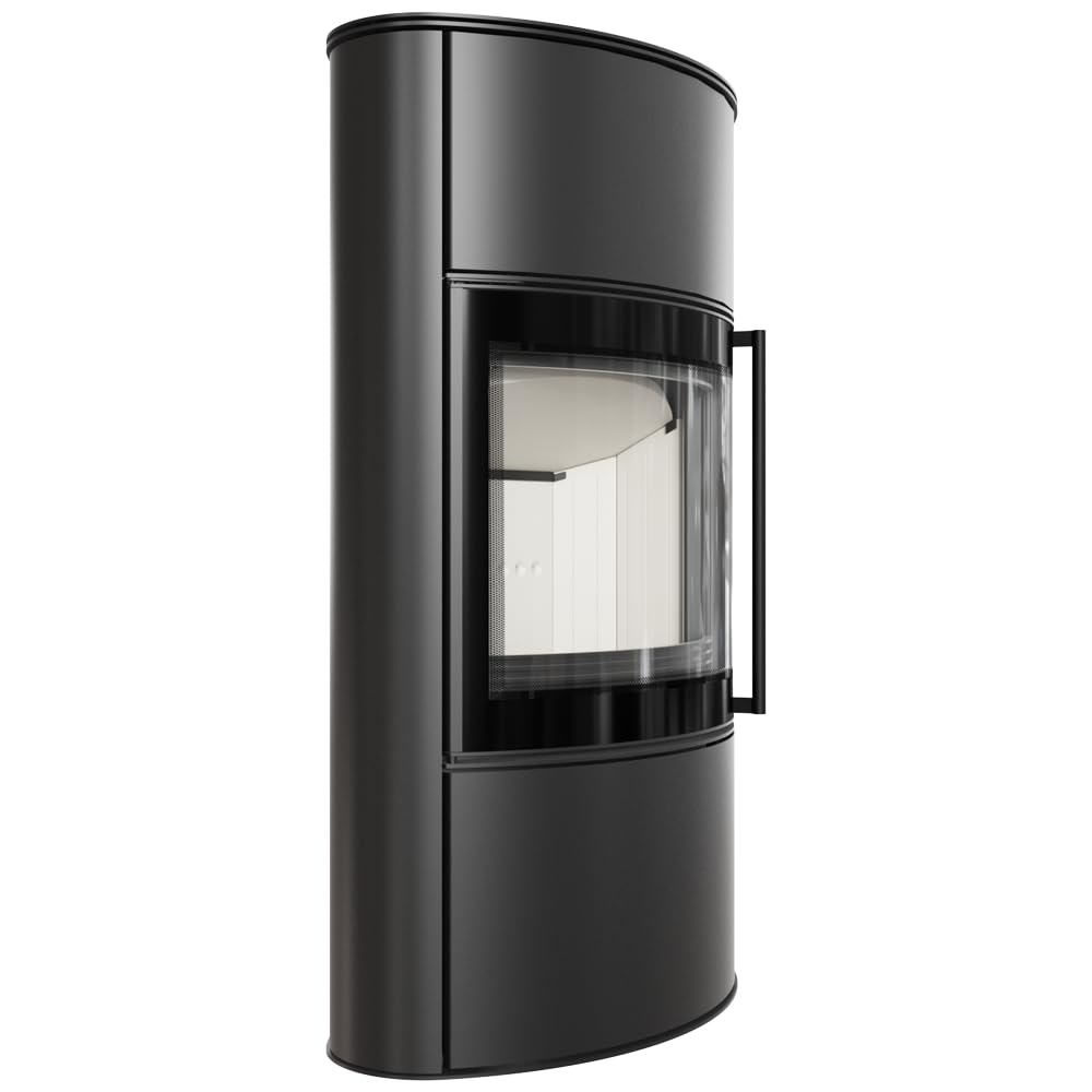 KRATKI Stufa a legna in acciaio BJORN 7 kW Ø150 A ECODESIGN und BImSchV 2 | Acciaio nero, efficienza 79,4%, classe A. Ecodesign, BImSchV 2, Flamme Verte 7, Kratki PRO; per recupero calore.; Gamma di