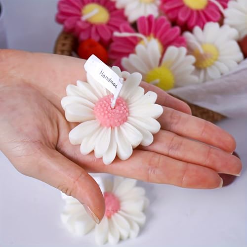 Miniatura 2 de Pekifaves 4 Moldes De Silicona Para Velas, Diseño De Margaritas En 3d, Con Forma De Margaritas De Silicona, Para Hacer Velas Y Jabón