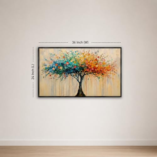 Image of Artsense Colorful Tree of Life Wall Art | Abstract Modern Nature Landscape Painting | Vibrant Tree Canvas Style Decorative Wall Decor for Living Room Bedroom Office Home