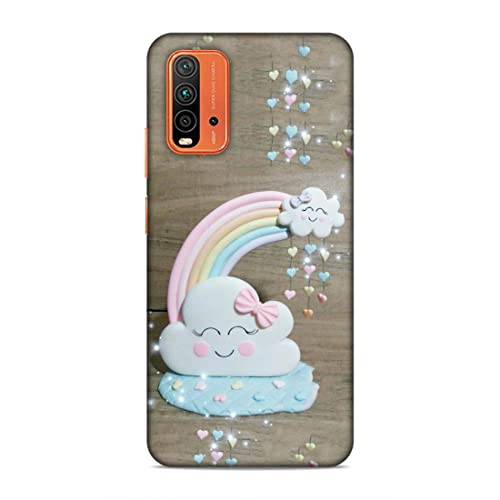 Image of Printed Mobile Back Hard Case Cover for Xiaomi Redmi 9 Power | Smiley Cloud, Colourful Heart, Clay Art rainbow-2179