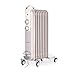 KLARSTEIN Thermaxx Retroheat - radiateur électrique à Huile, 2 x molettes, Thermostat, voyants LED, 4 roulettes, Look rétro, 3 Vitesses : 800/1200/2000 Watts, jusqu'à 40 m², Taupe