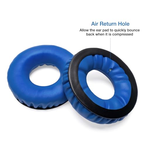 Image of Rainbow Color Ear Pads Headband Cushion Kits Compatible with Sennheiser HD25 HD250BT HD25-ll HD25S Il HMD25 Headphone Foam Covers (Blue LR Sets)