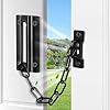Fitoon 2 Pack Door Chain Lock Black, Security Door Chain for Inside Door, Premium Thickened Chain Door Lock with 12 Screws
